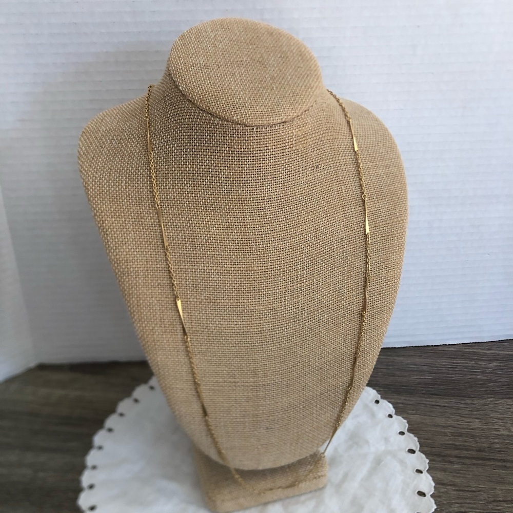 Vtg Twisted Metal and Chain Gold Tone Necklace